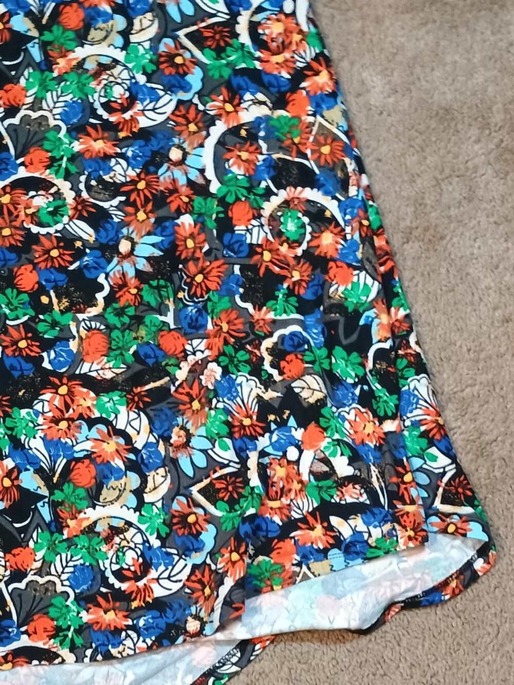 LuLaRoe/Carly Dress/Womens XS Floral Swing High Low Pocket NWT Comfy Travel Dres - Picture 10 of 11